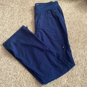 Healing hands GUC navy yoga 5 pocket scrub pants